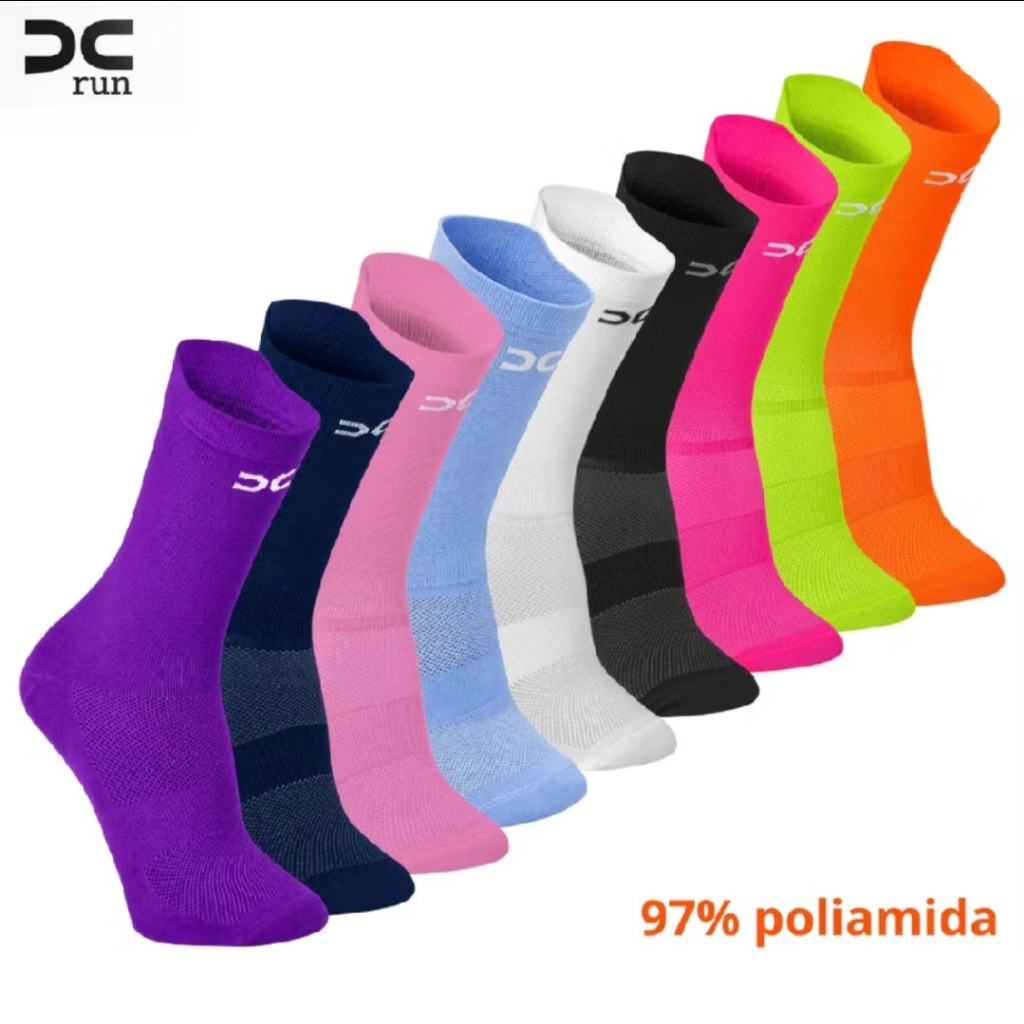 MEIA ESPORTIVA POLIAMIDA CORRIDA UNISSEX CANO MEDIO ESPORTES ACADEMIA PUNHO 3D CICLISMO SPINNIG