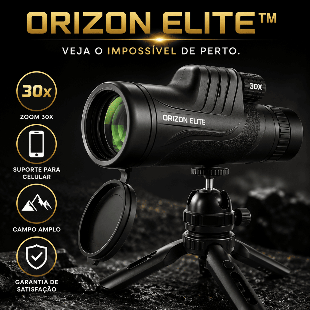 Luneta Monocular 30x Profissional Com Tripé e Suporte Celular Zoom Longa Distância Orizon Elite