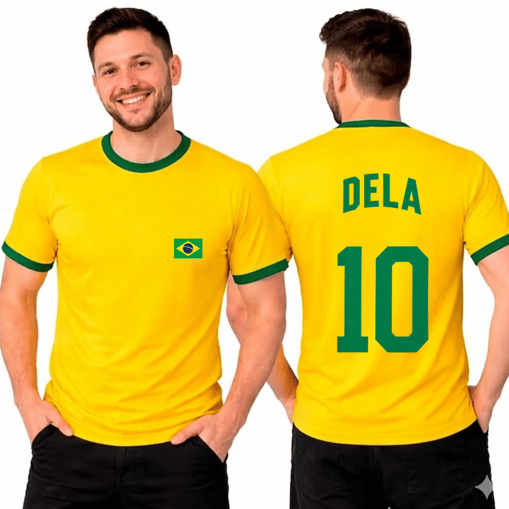 Camisa Seleção Brasileira Casal Copa Brasil Dela Dele Masculino Feminino P ao G