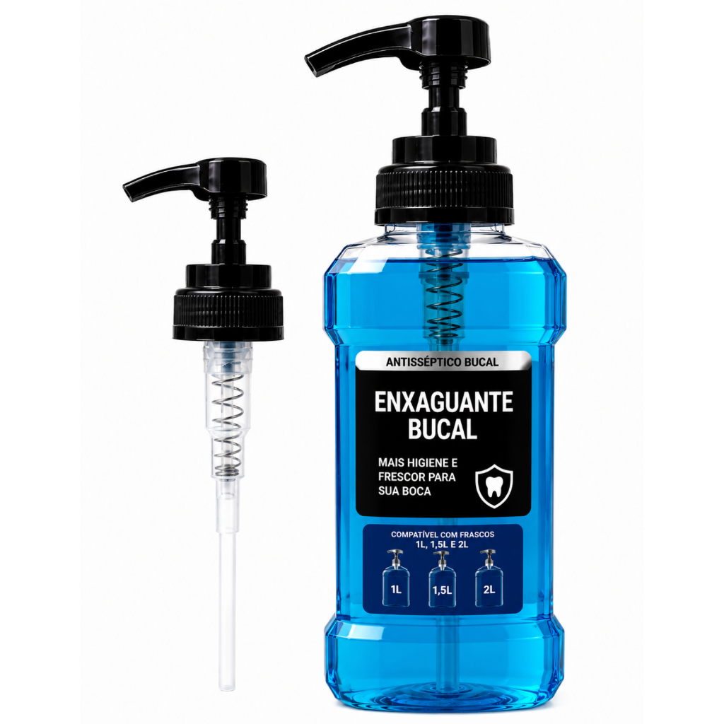 Pump Dosador 5ml Rosca 38mm Para Enxaguante Bucal 1L 1.5L 2L