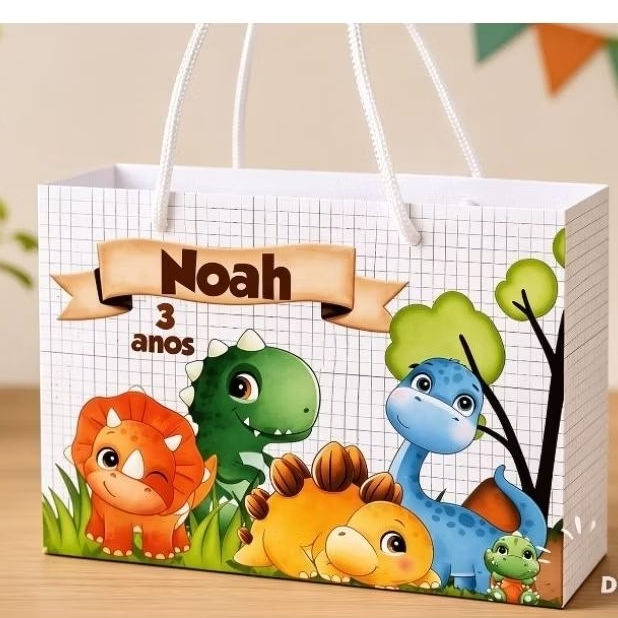 Sacolinha Surpresa Dino Baby Personalizada | Lembrancinha Dinossauro