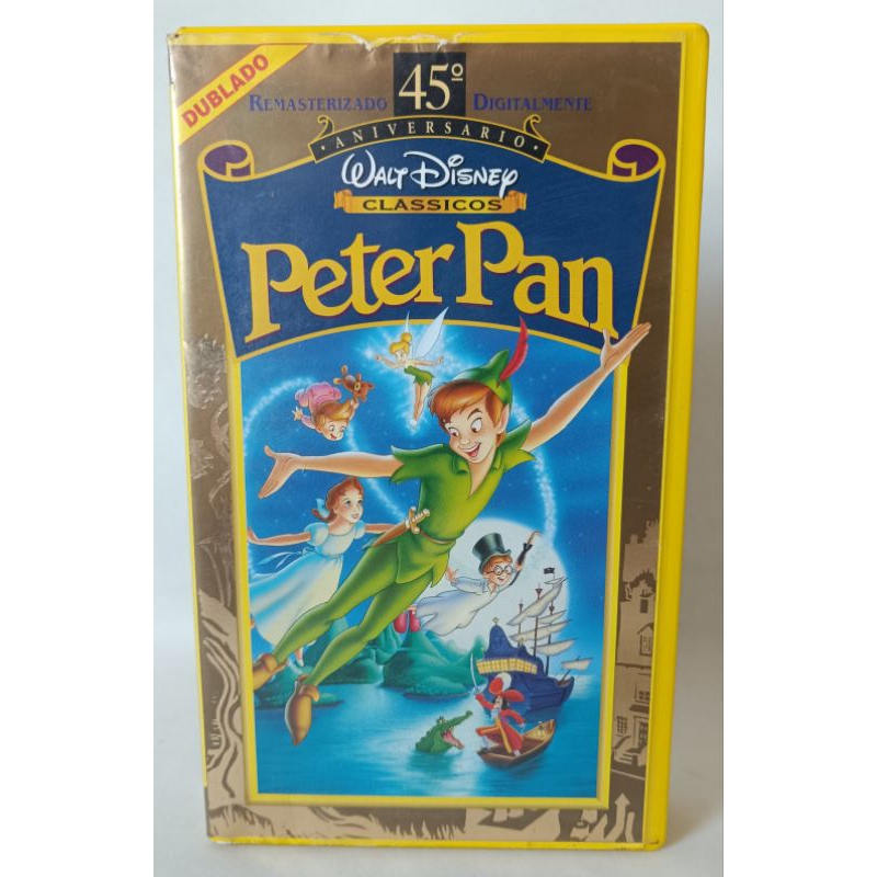 VHS Peter Pan 45° Aniversário Dublado Walt Disney Clássicos filme desenho infantil colecionador