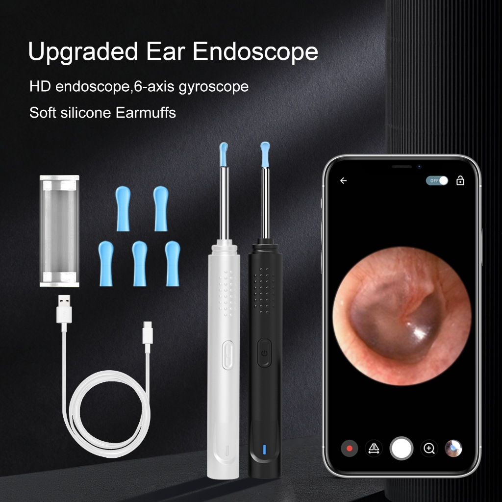 Kit com 16 acessórios Limpador de Ouvido Otoscópio S8 com Câmera Removedor de Cera Limpeza Wireless