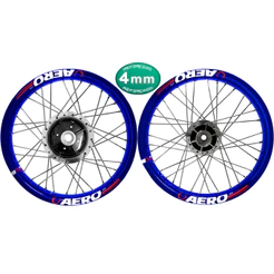 Par de Roda Aro Calha Folha Alumínio Aero Viper Azul Ybr 125 Factor 125 Disco Raios 4mm Cromados