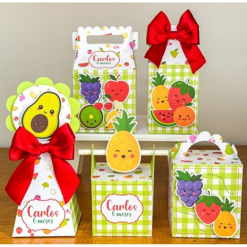 Kit Caixinhas Personalizadas Frutinhas/SEMI MONTADAS/Lembrancinhas Para Aniversário Frutinhas/Festa Infantil Frutinhas