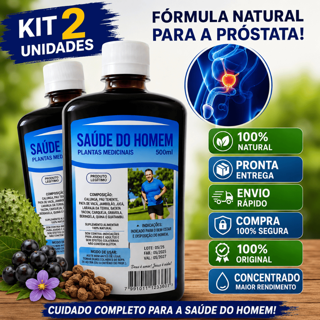Kit 2 Un Saude do homem 500ml Prostatanx - Cuidados Diários do Homem - Original