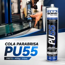 Cola Parabrisa PU55 Preto 405g/310ml Poliuretano Tekbond