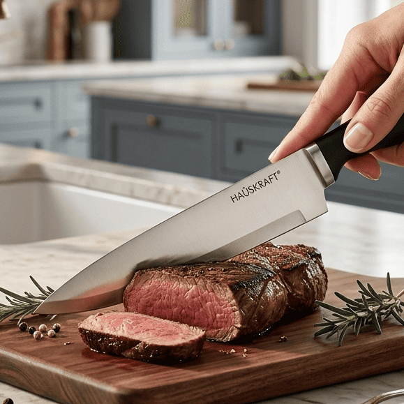 Imagem Faca De Carne 7" De Inox Com Cabo Preto Haüskraft Couper