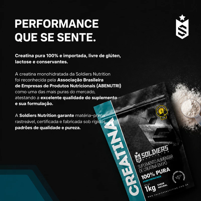 Creatina Monohidratada em Pó 1kg 100% Pura Soldiers Nutrition — foto 6