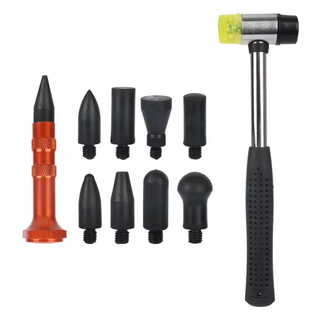 Martelinho De Ouro Kit 9 Pinos Rebatedor Ponteira Martelo Precisão Ponta Dupla Emborrachado para Artesanato