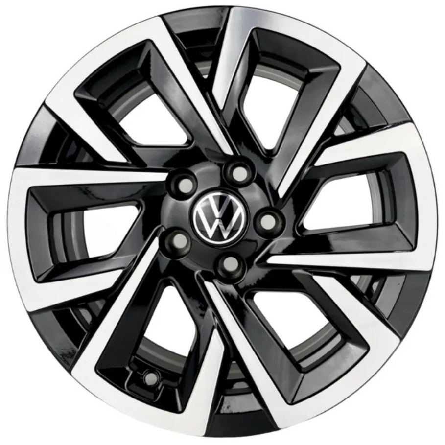 Kit 4 Rodas Aro 17x6,0 5x100 Polo Fox Virtus Golf Preta Diamantada Krmai S48