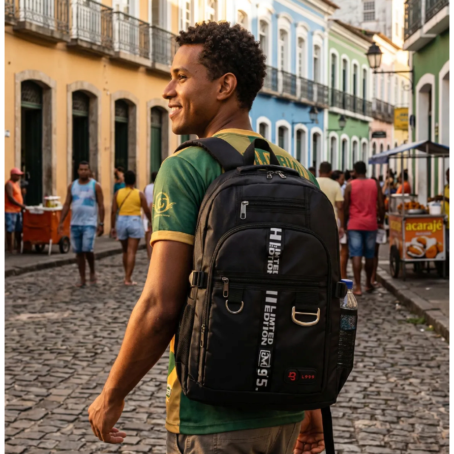 Mochila Masculina para Faculdade  Trabalho, Grande Capacidade Resistente com Bolso Secreto Antifurto Bolsa para Notebook