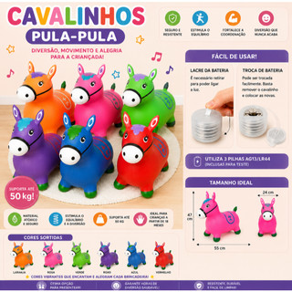 Cavalinho Upa Upa Pula Pula Inflável Musical Brinquedo Infantil
