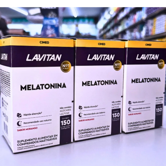Kit Com 3 Lavitan Melatonina Morango – 150 Comprimidos
