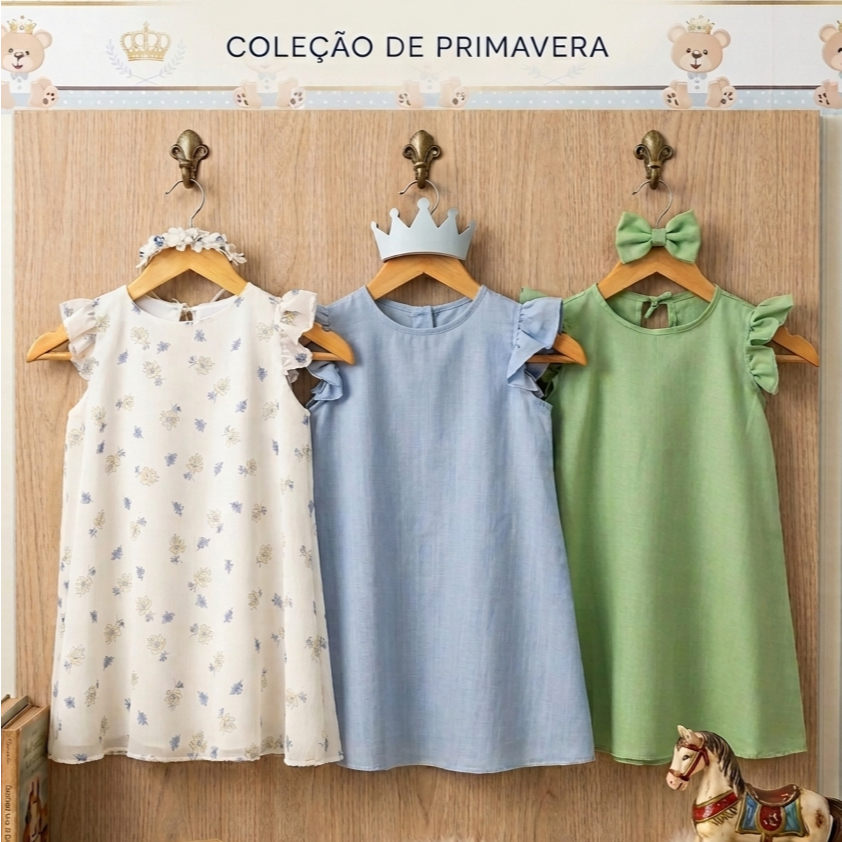 vestido infantil feminino confortável vestido infantil casual vestido infantil vintage