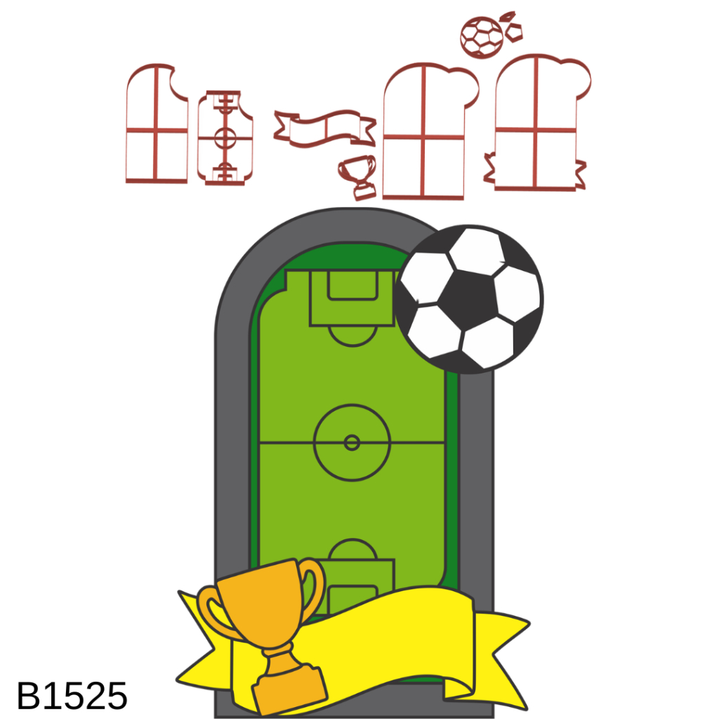 Cortador Cenário Modular Futebol Campo com Bola e Taça 11CM B1525