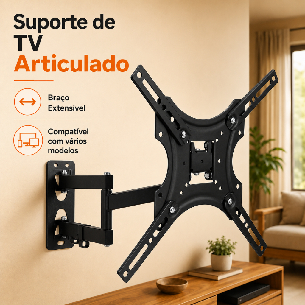 Suporte de parede para TV Full Motion para a maioria das TVs de 10 a 70 polegadas