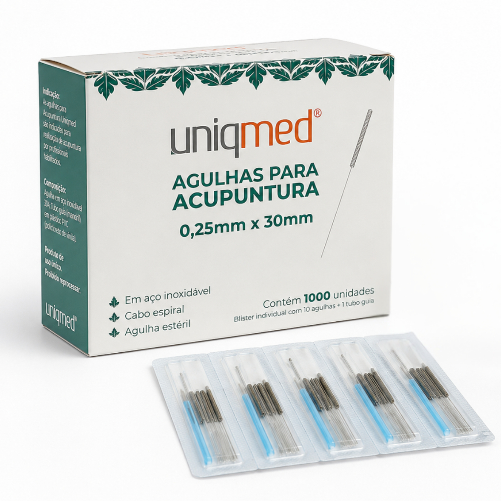 Agulha Acupuntura 0,25x30 Sistêmica Profissional Terapêutica Estéril Descartável Punção Analgesia