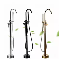 Misturador Banheira Monocomando De Piso Com Ducha Manual Quente e Frio–Torneira de Luxo pra Banheira