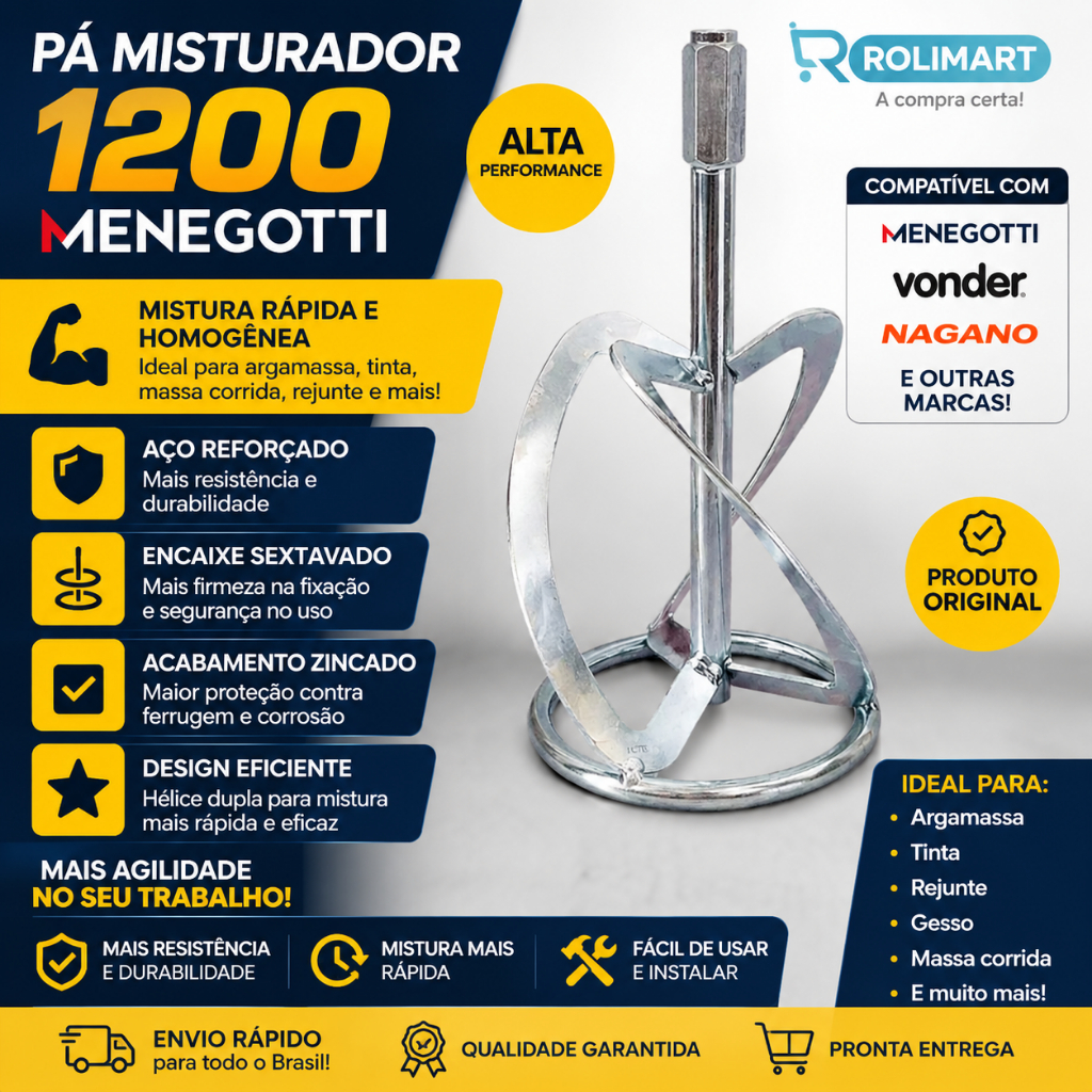 Pá Misturador Tinta Menegotti Nagano Lynus Vonder