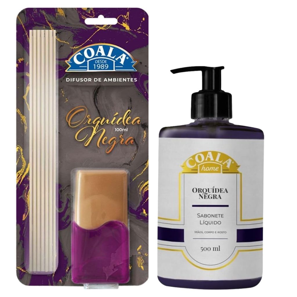 kit Coala Orquídea Negra - Difusor 100ml + Sabonte liquido 500ml - envio rápido