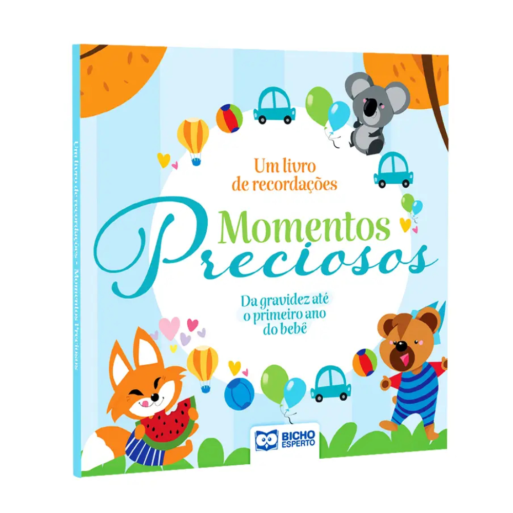 Álbum Livro de Recordações Momentos Preciosos Bebê Menino