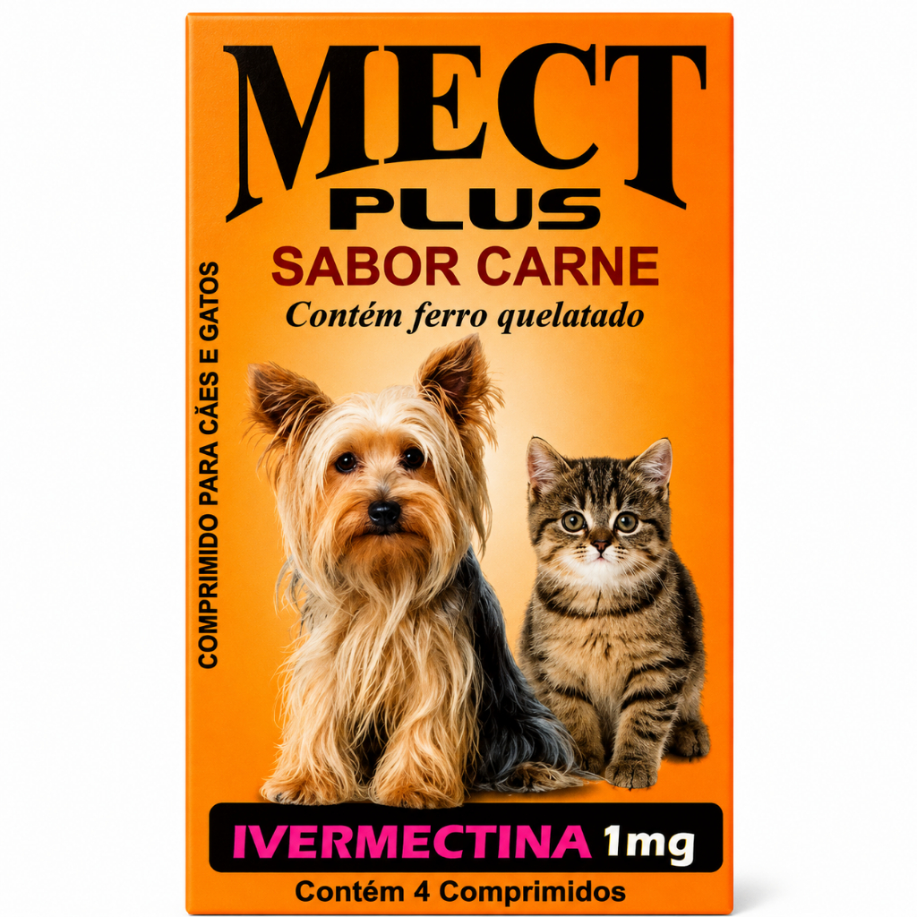 Remédio Para Pulgas E Carrapatos 2,5 à 60Kg Mect Plus Antipulgas Para Cães E Gatos