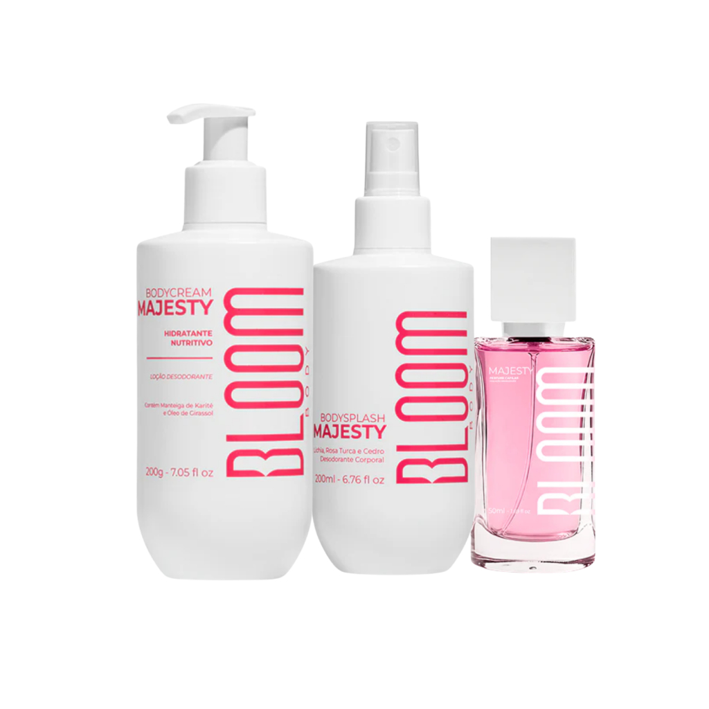Kit Body Splash, Body Cream e Perfume Capilar Majesty