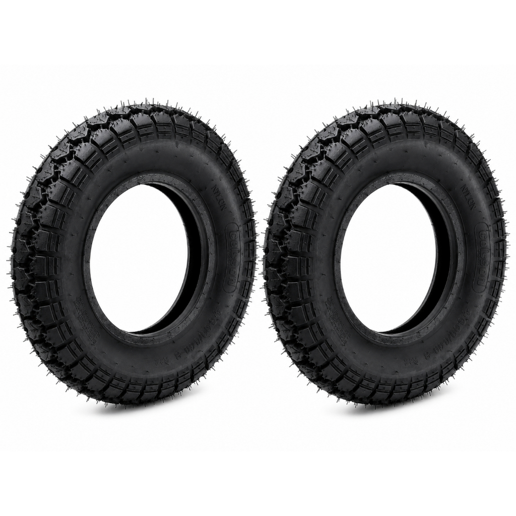 Kit 02 Pneu Borracha 4.80/4.00-8 Colson Preto Para Carrinho De Mão - 4 LONA