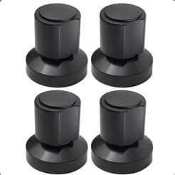 Kit 4 Acabamento Registro Base Docol Padrão 20 Estrias Gaveta Pressão Chuveiro 1/2 3/4 Preto Fosco