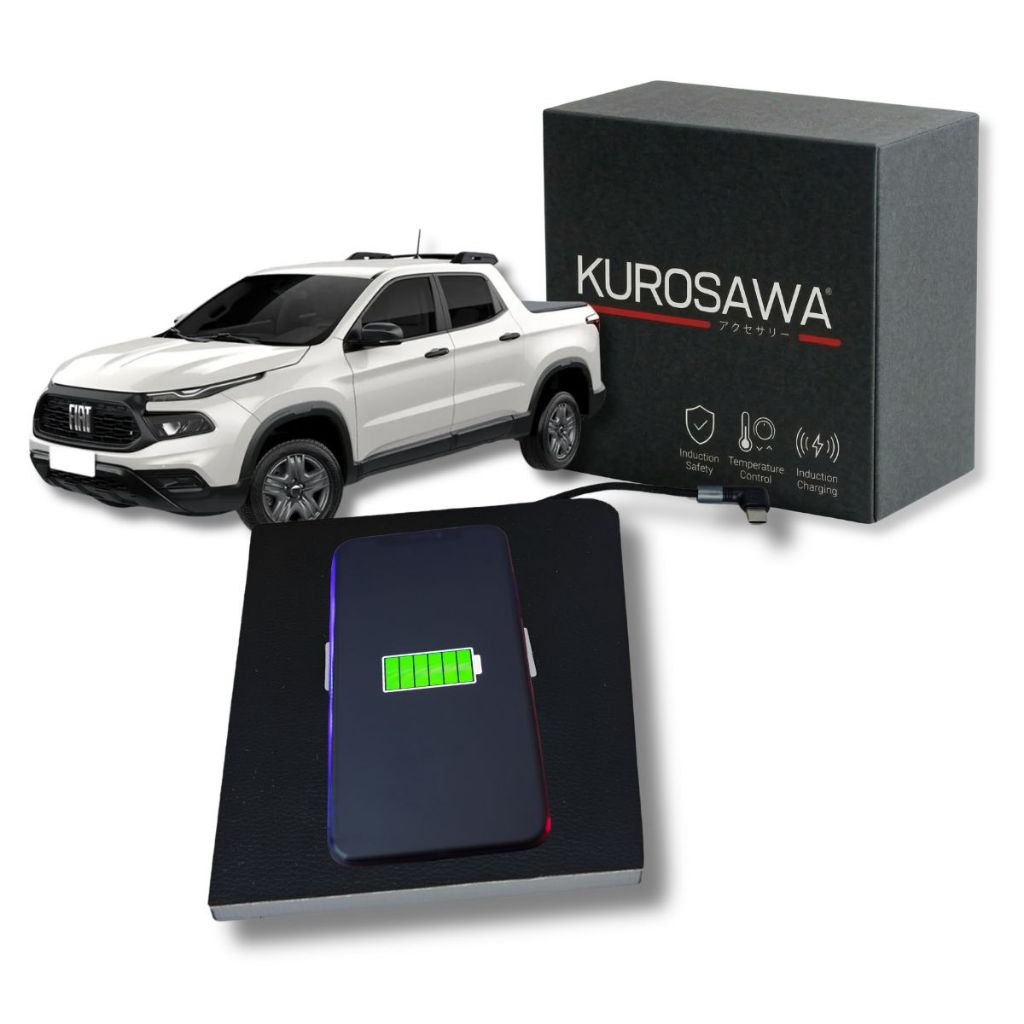 Carregador por Indução Automotivo FIAT TORO 17.2w Sem fio, Encaixe Perfeito