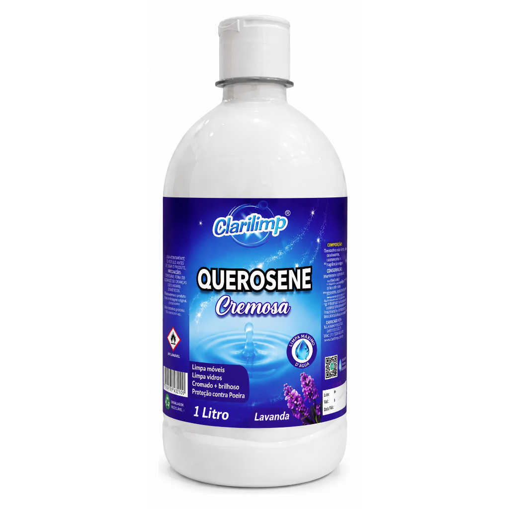Querosene Cremosa Lavanda 1L Clarilimp - Fragrância Suave, Textura Cremosa, Conforto na Limpeza
