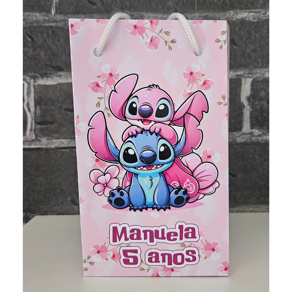 Sacolinha Personalizada Stitch Tamanho P (Em papel fotográfico) – Lembrancinhas Festas de Aniversário
