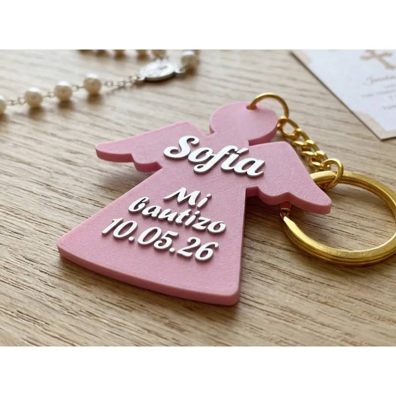 Kit Chaveiro Anjinho Personalizado em Impressão 3D | Lembrancinha de Batizado, Primeira Comunhão e Eventos Religiosos