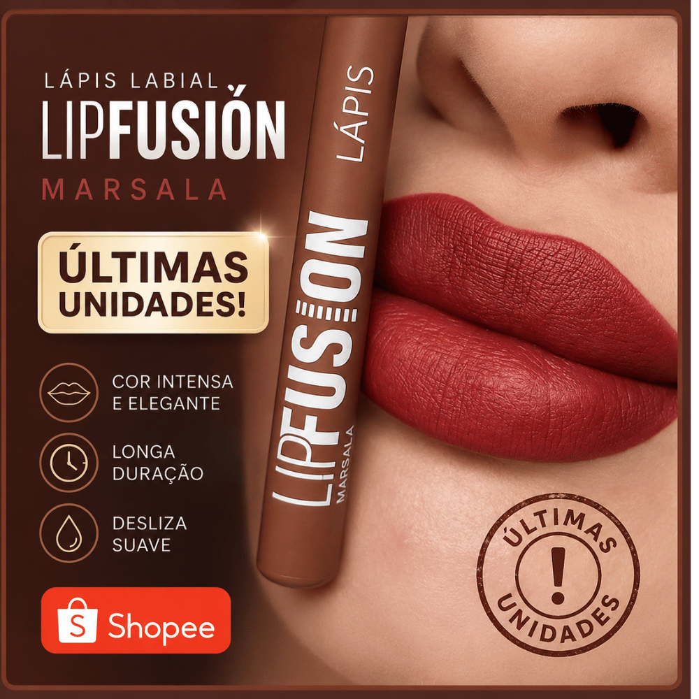 Lápis Batom Matte Lip Fusion Dia a Dia Mahav Marsala