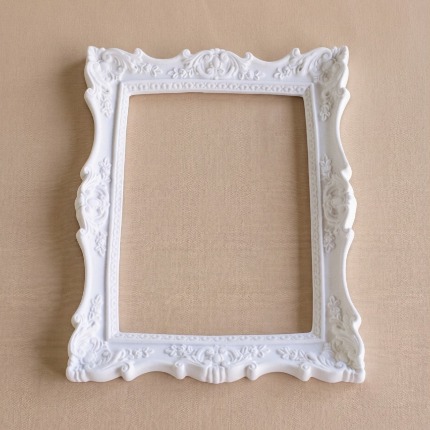Moldura Resina Decoração Artesanato Espelho Pintura Quadro Porta Maternidade C/2 Und