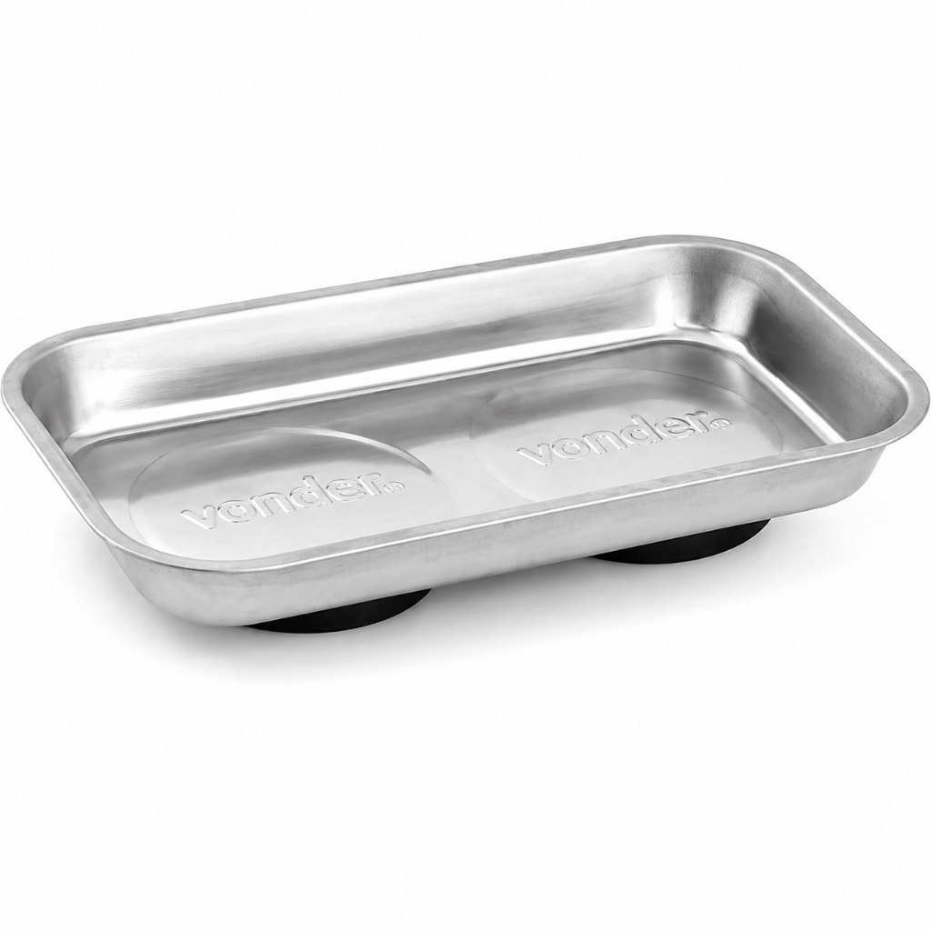 Bandeja Magnética Retangular 14x24 cm Inox para Armazenagem de Peças e Component