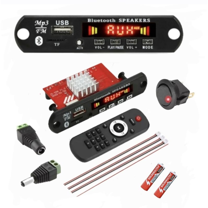 Kit Montagem Caixa de Som 120w Placa Mp3 Bluetooth Amplificada 2x60W usb mp3 aux sd bluetooth