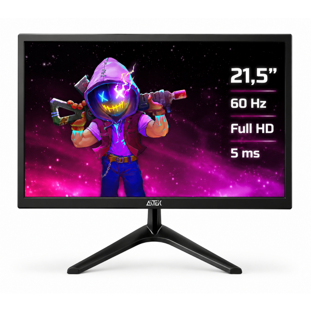 Monitor LED 21,5" Aitek Sigma-M2210A Full HD HDMI VGA Com Alto-Falante Integrado