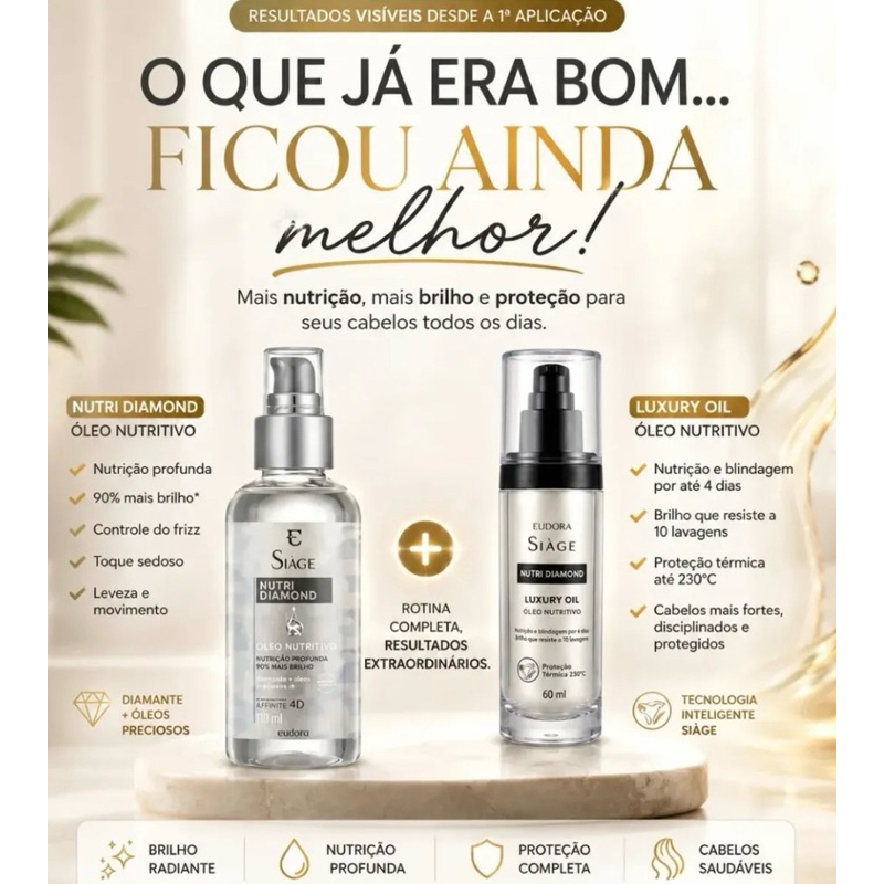 Óleo Capilar Siàge Nutri Diamond 60ml EUDORA