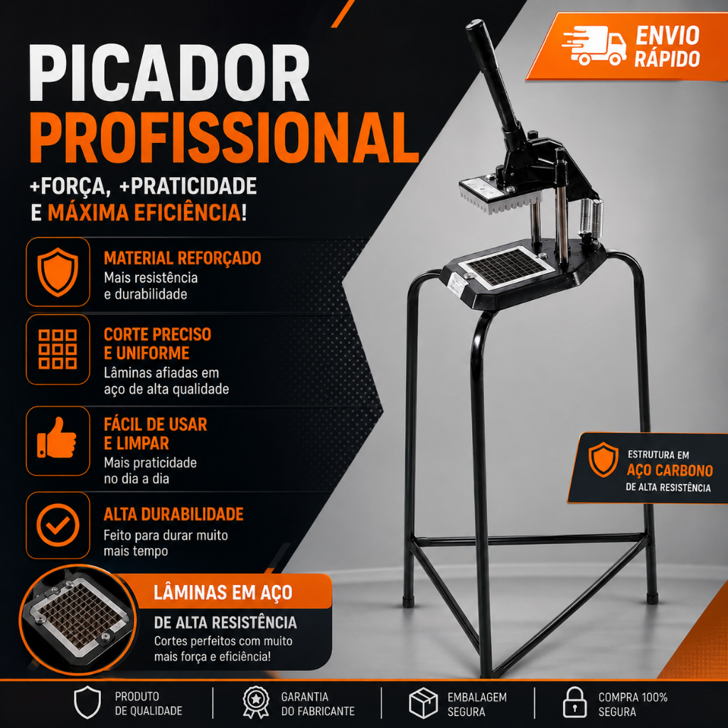 Picador Cortador Com Tripé De Batata E Legumes Com Tripé Grande Para Uso Profissional Premium