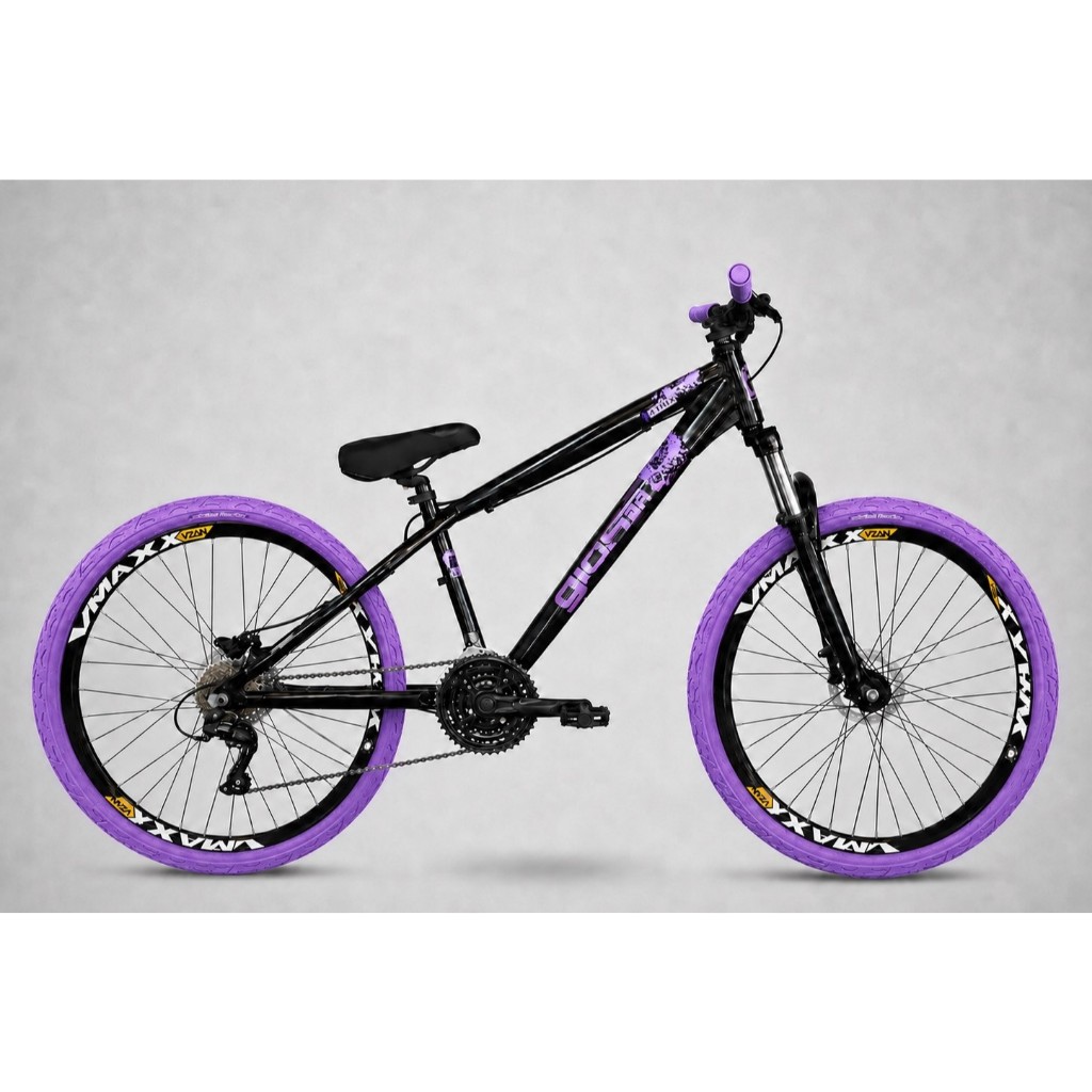 Bicicleta Aro 26 GIOS 4Trix Freeride Downhill 21v Aro Vmaxx DH Freio a Disco Garfo Suspensão Pneu Flame
