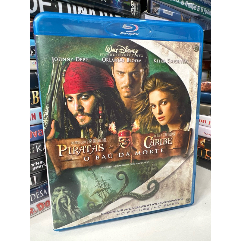 Blu-ray Piratas do Caribe O Baú da Morte Original Disney Johnny Depp Jack Sparrow