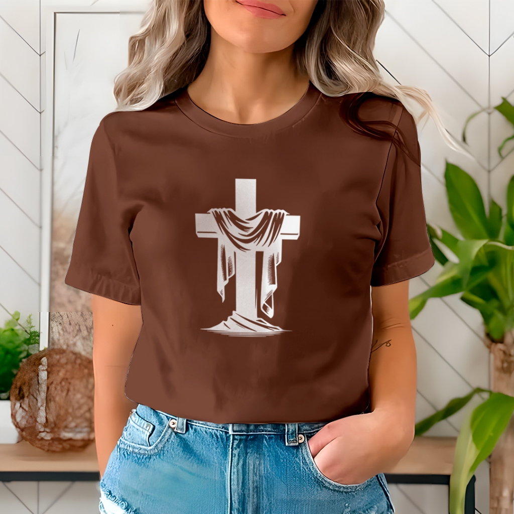 Camiseta T-shirt Estampada Cruz Jesus Cristo Camisa Blusa Confortavel Estilosa Tendência Cristã