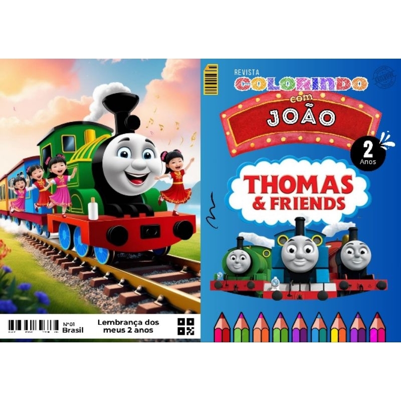 20 Livrinho de Colorir Personalizada Thomas e Friends Lembrancinha Aniversário Infantil