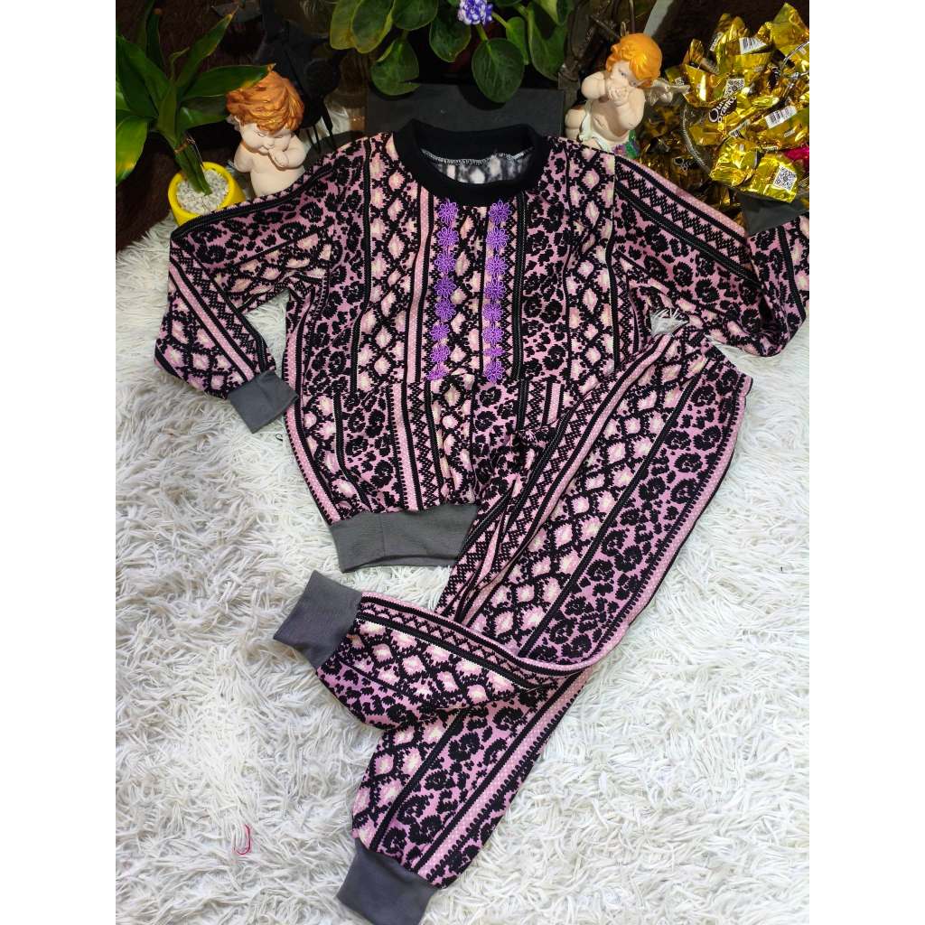 Conjunto Infantil Feminino, Moletom Estampado (Blusão + Calça), Tam: 6, Marca: Dmbauer