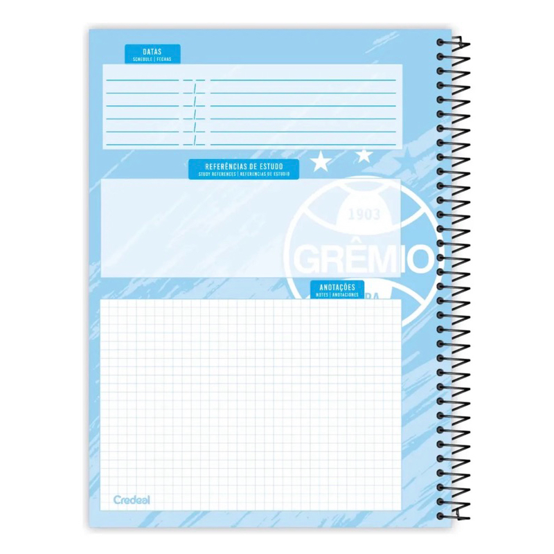 Caderno Grêmio Foot-Ball Porto Alegrense Oficial - Capa Dura 80 ou 160 folhas - Imortal Tricolor - Credeal — imagem 2 de 2