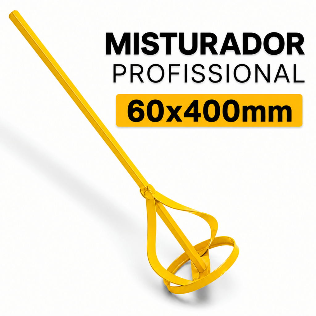 Misturador de Tinta Argamassa Batedor Argamassa Gesso Textura 60x400mm Reforçado Sextavado
