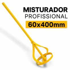 Misturador de Tinta Argamassa Batedor Argamassa Gesso Textura 60x400mm Reforçado Sextavado