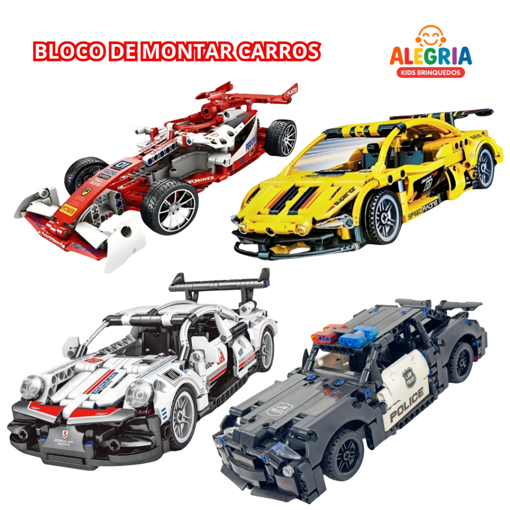 Carro Esportivo Blocos De Montar Porsche Ferrari Supercar Sportcar Technique Colecionável Presente